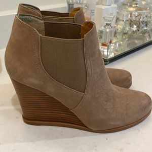 Audrey Brook leather wedge booties